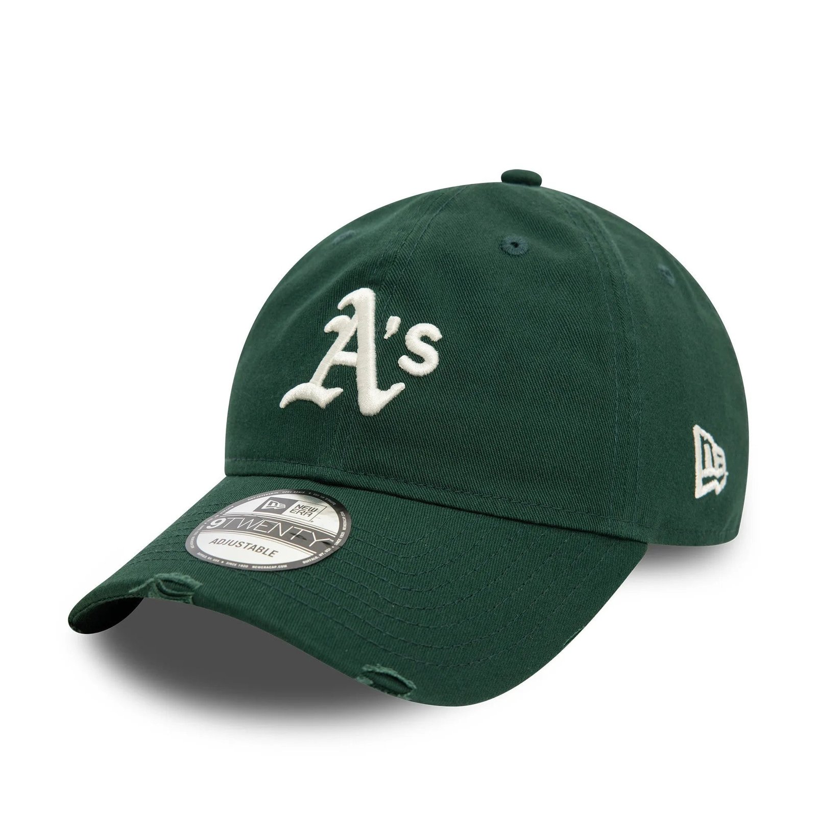 NEW ERA 9TWENTY MLB OAKLAND ATHLETICS DISTRESSED DARK GREEN CAP