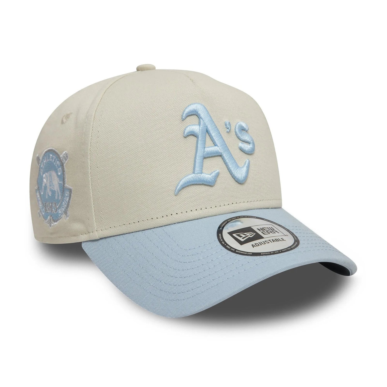 NEW ERA 9FORTY A-FRAME MLB OAKLAND ATHLETICS WORLD SERIES 1913 TWO TONE / SKY BLUE UV SNAPBACK CAP