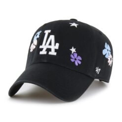 MLB LOS ANGELES DODGERS FLORA ’47 CLEAN UP BLACK CAP