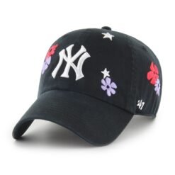 MLB NEW YORK YANKEES FLORA ’47 CLEAN UP BLACK CAP