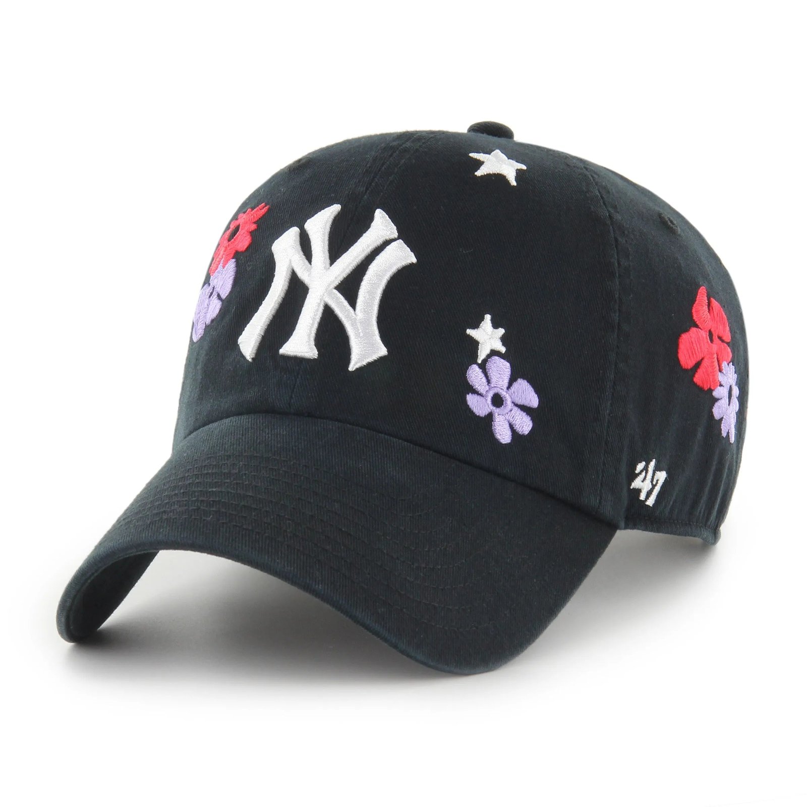 MLB NEW YORK YANKEES FLORA ’47 CLEAN UP BLACK CAP