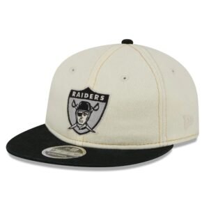 NEW ERA RC9FIFTY OF NFL OAKLAND RAIDERS CHROME DENIM STRAPBACK CAP