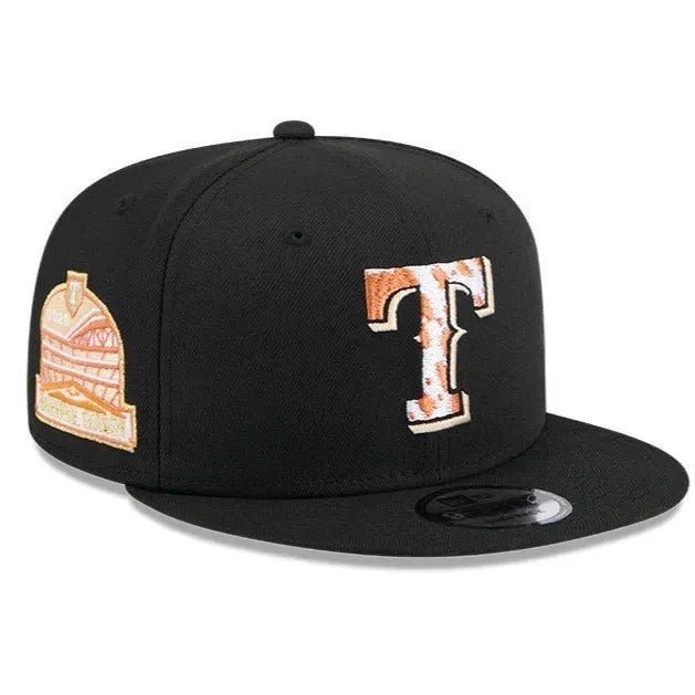 NEW ERA 9FIFTY TEXAS RANGERS ANIMAL FILL BLACK SNAPBACK CAP