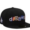New Era Los Angeles Dodgers Black Metallic Letters Edition 59Fifty Fitted Hat
