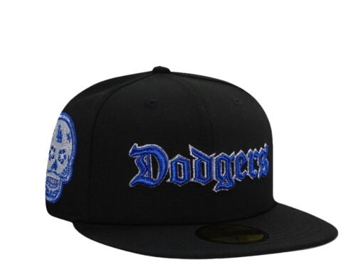 New Era Los Angeles Dodgers Skull Metallic Black Prime Edition 59Fifty Fitted Hat