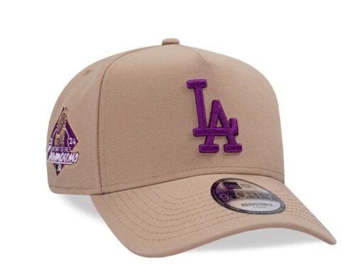 New Era Los Angeles Dodgers World Series 2024 Camel Grape Prime Edition 9Forty A Frame Snapback Hat